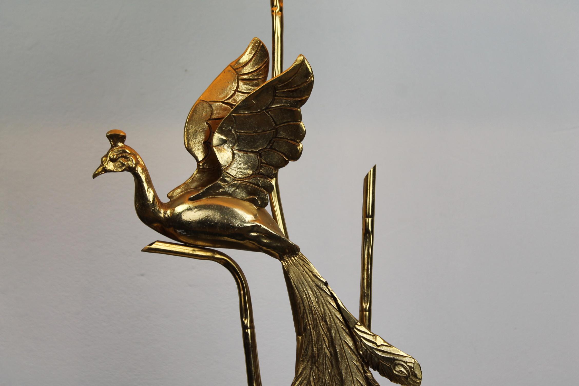 Hollywood Regency Peacock Table Lamp by Lanciotto for L'Originale, Italy, 1970s For Sale