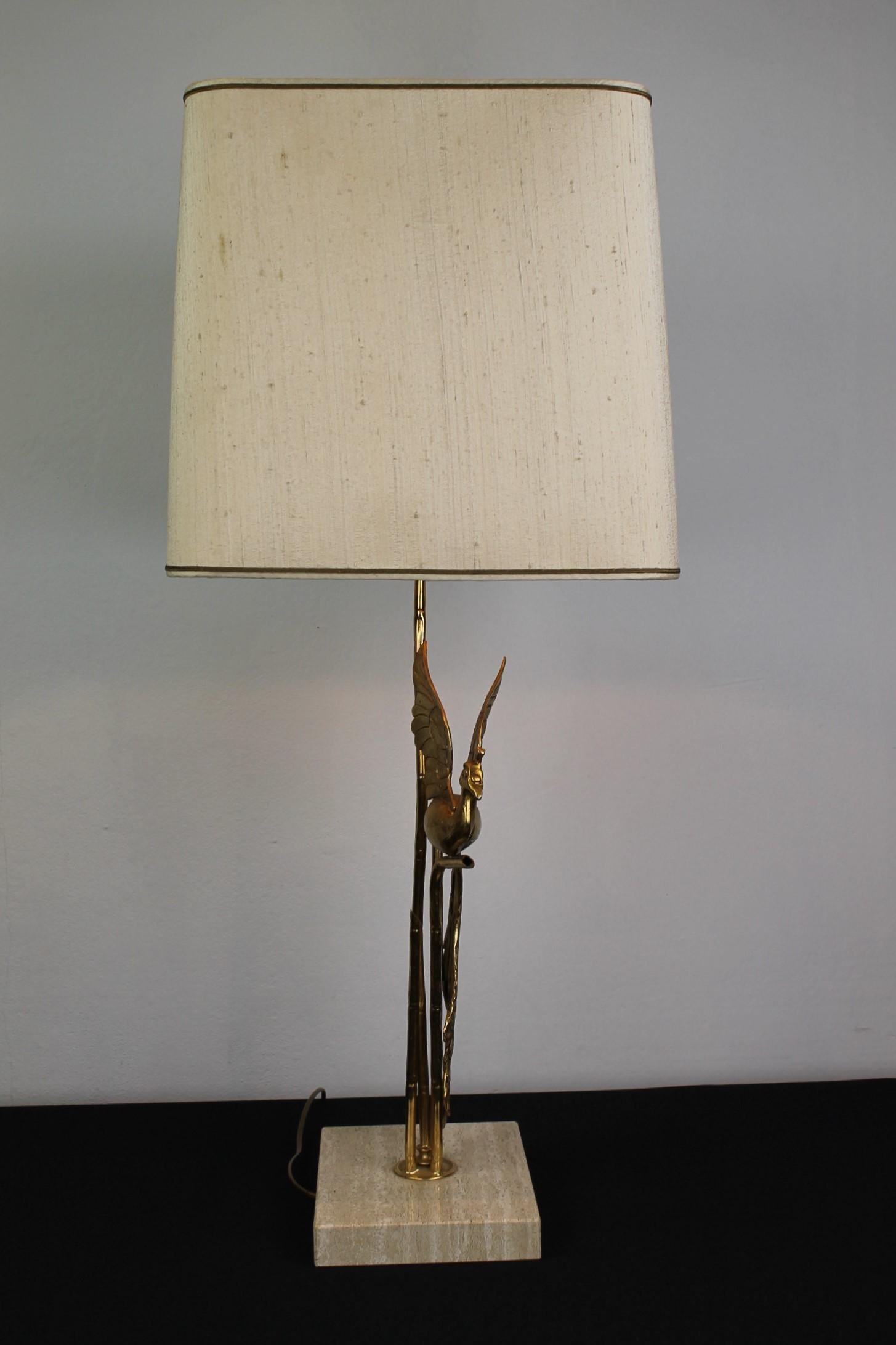 Peacock Table Lamp by Lanciotto for L'Originale, Italy, 1970s In Good Condition For Sale In Antwerp, BE
