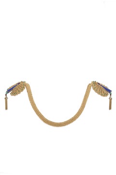 Peacock Tassel Necklace Epaulettes - Hand sewn Luxury --  Pat# US9612090