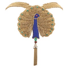 Peacock Tassel Necklace Epaulettes - Hand sewn Luxury --  Pat# US9612090