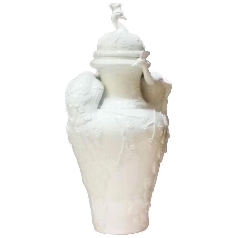 Peacock Vase Ceramic Made in Italy For Sale at 1stDibs