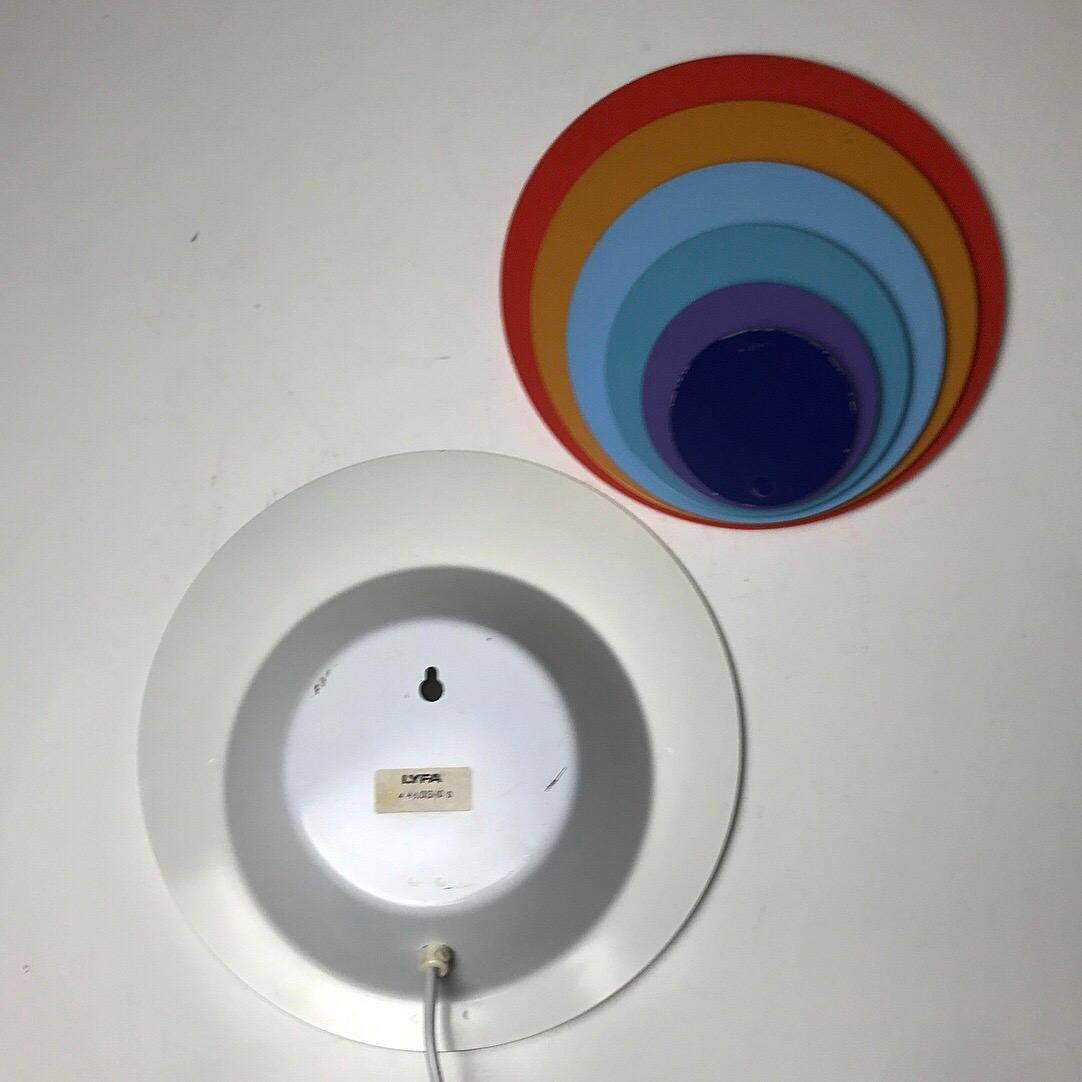 Lacquer Peacock Wall Light by Bent Karlby by Lyfa, Denmark, 1974