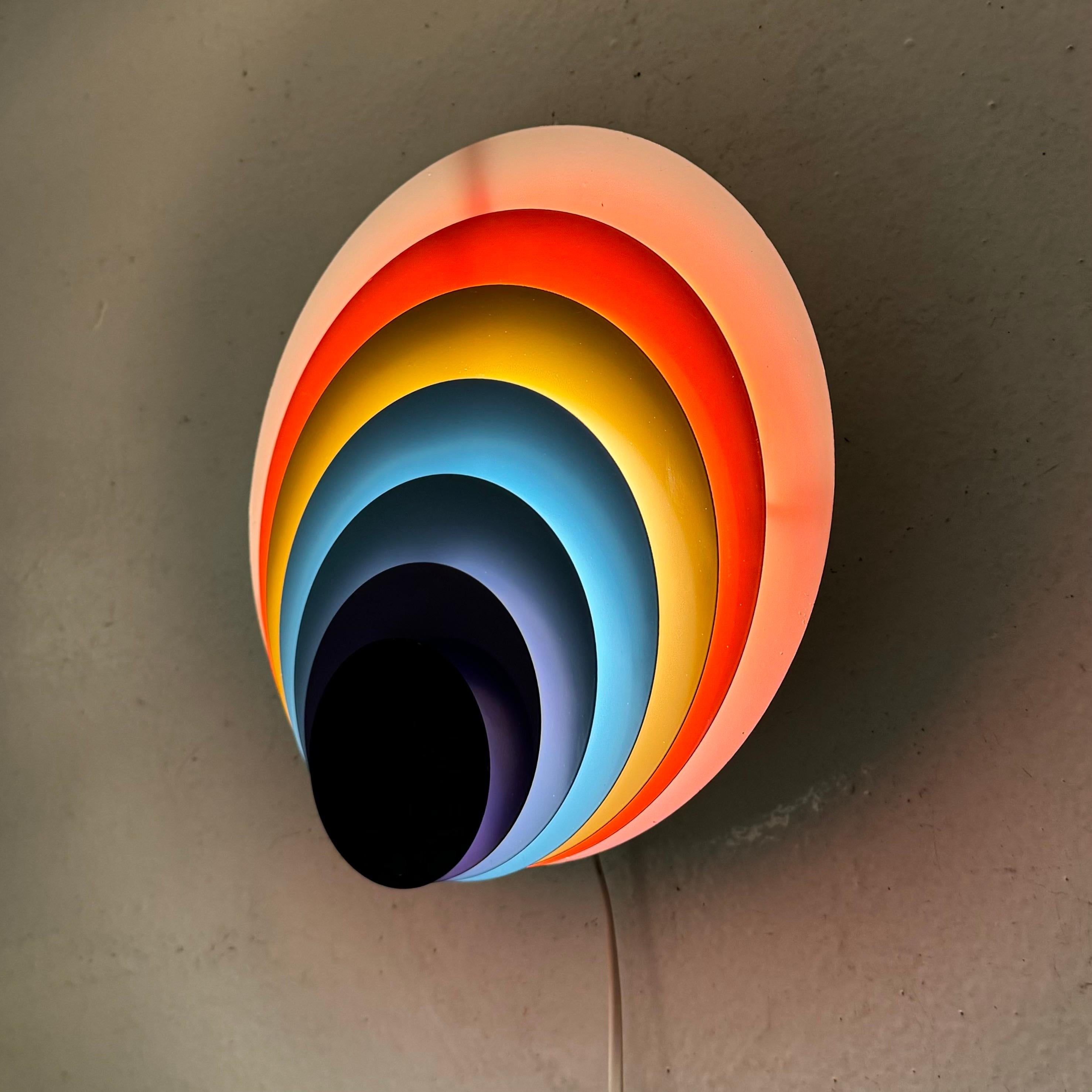 Metal Peacock wall sconce by Bent Karlby for LYFA, Denmark 1973.