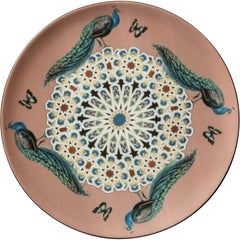 Peacocks Porcelain Dinner Plate by Vito Nesta for Les-Ottomans, Made in Italy