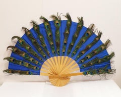 Ventaglio Peacok Feathers in legno di pino naturale scortecciato