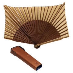 Used  Peacok Feathers Fan in natural barnished pine wood  