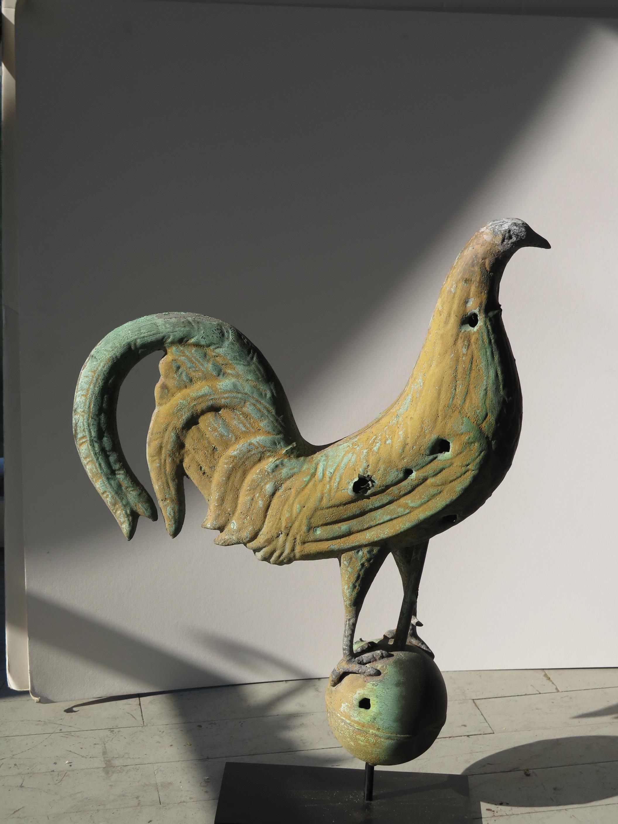 Folk Art Peafowl Copper Weathervane For Sale