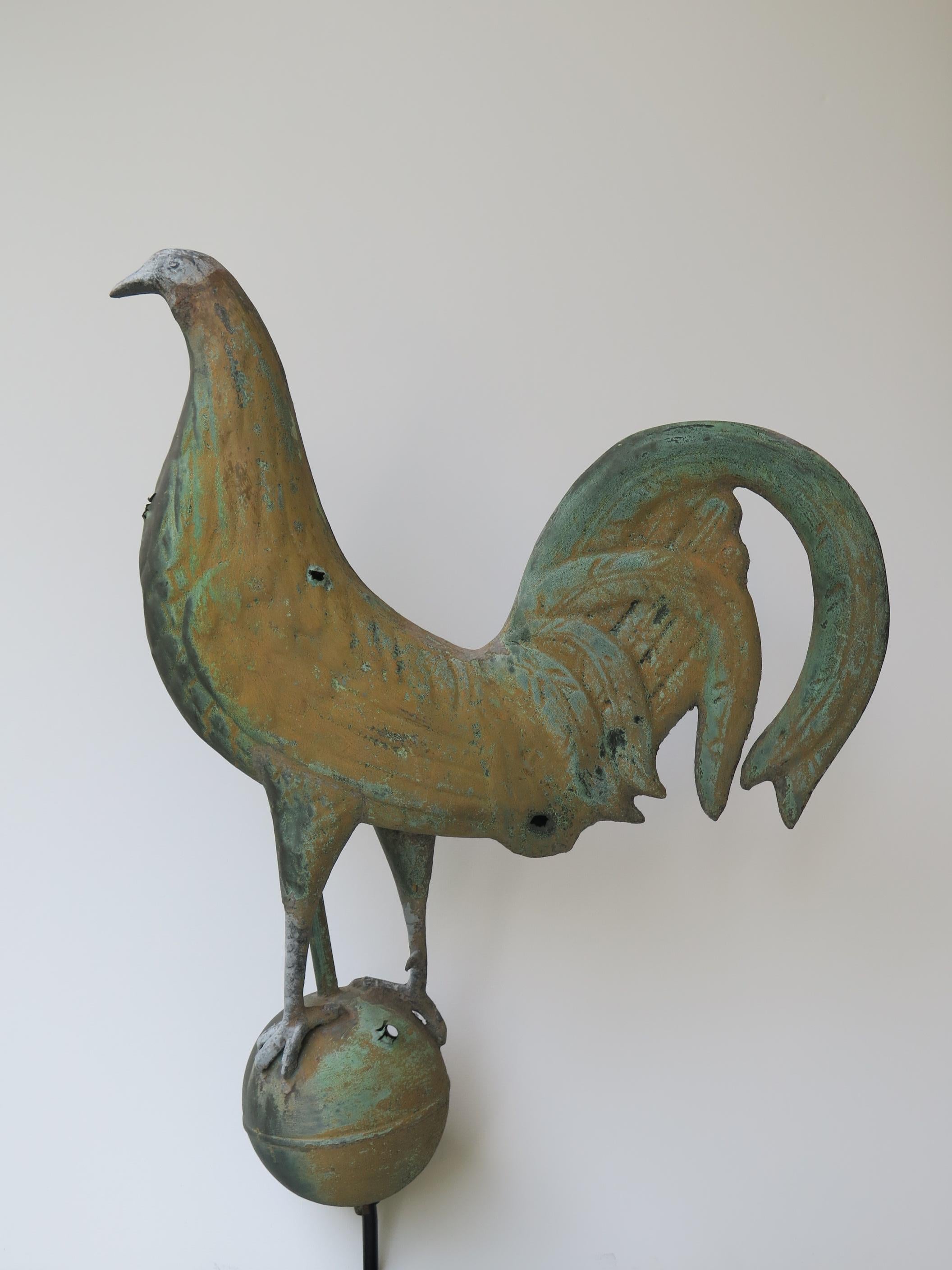 Hammered Peafowl Copper Weathervane For Sale