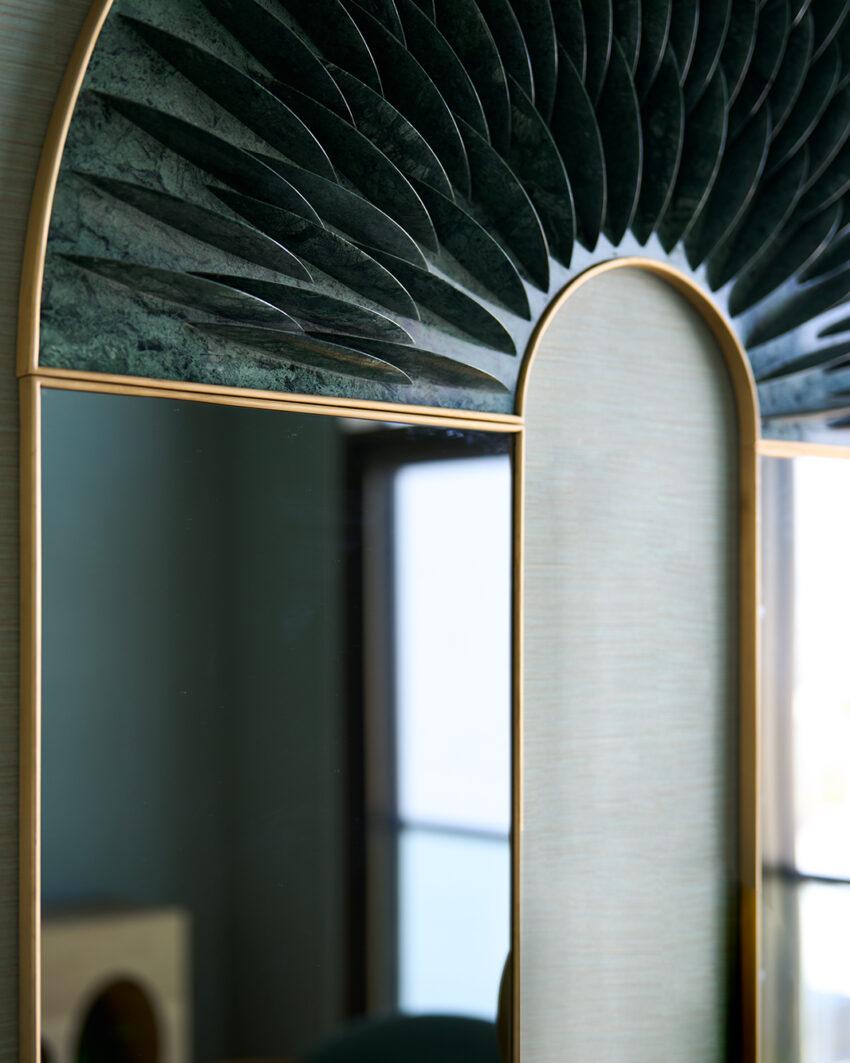 Post-Modern Peafowl Wall Mounted Mirror by Carla Baz For Sale