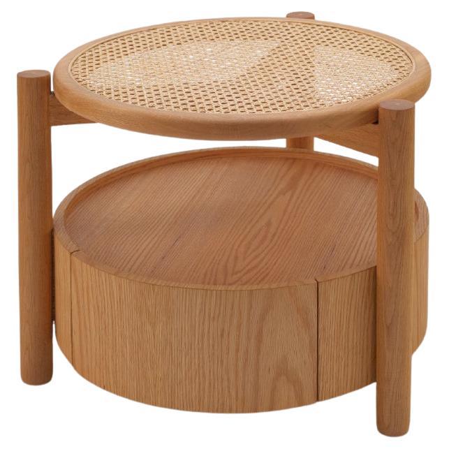 Peak Night Stand, Solid Oak Wood, Natural Oak veneer