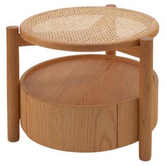 Table de chevet Peak, Bois d'Oak Wood massif, placage de chêne naturel