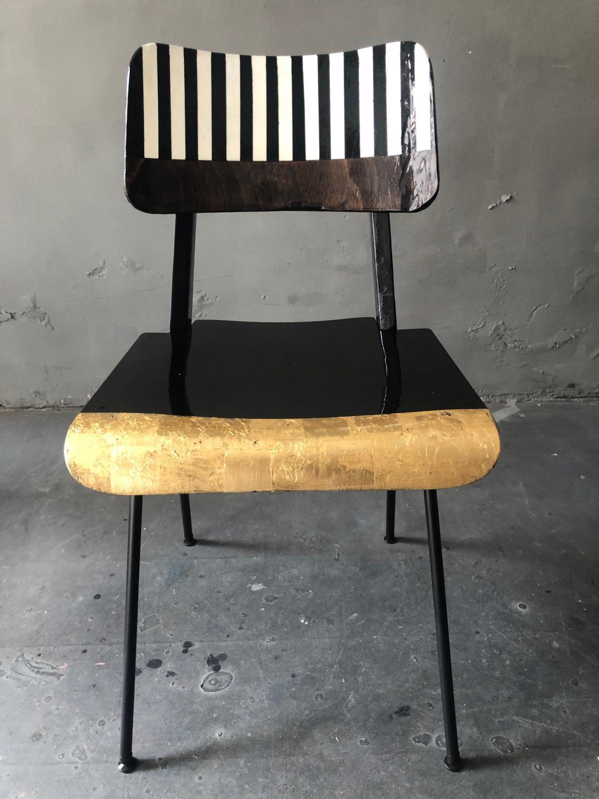 Gold Leaf Peak of a Century Chair by Markus Friedrich Staab For Sale