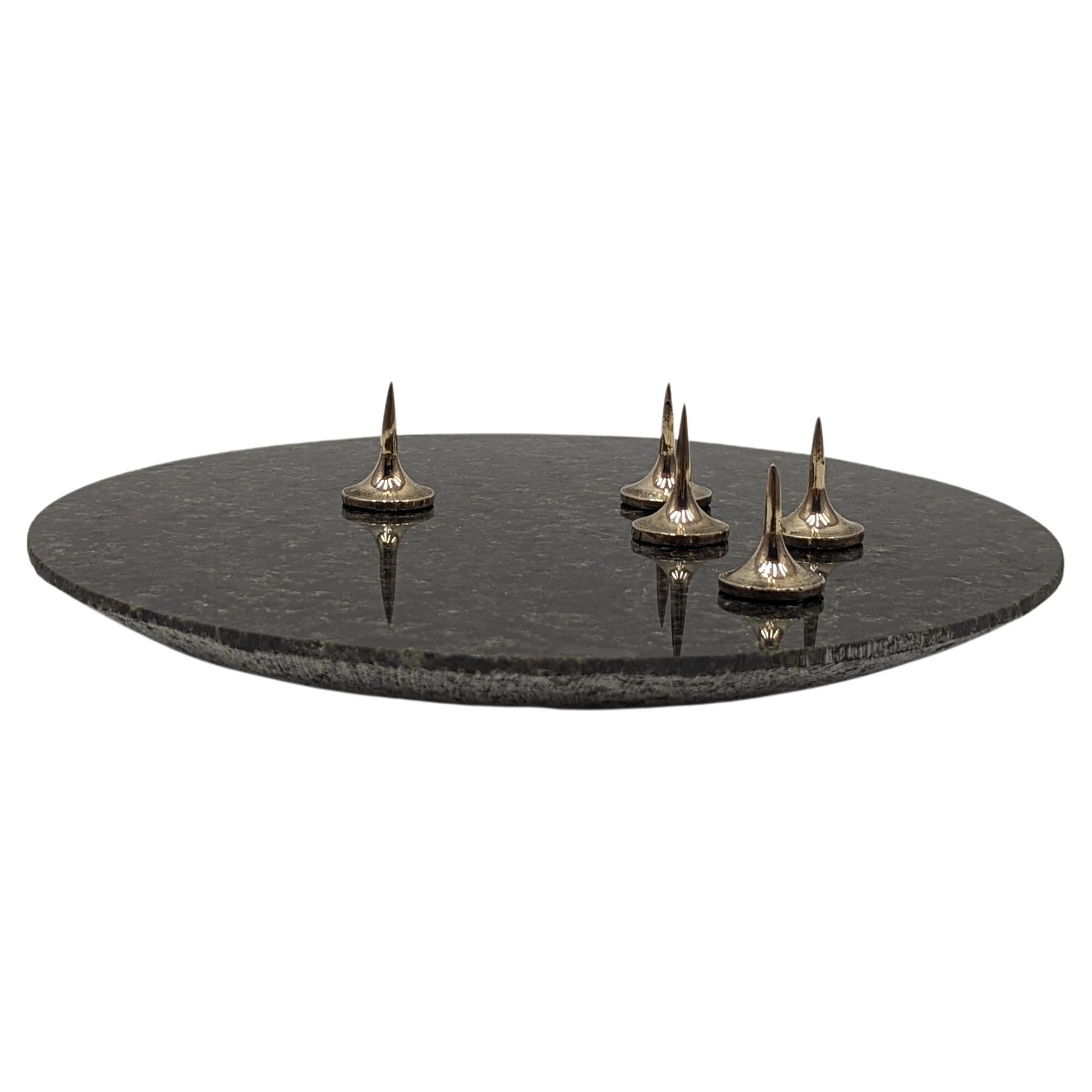 PEAKS - Contemporary design bronze and granite candelabra