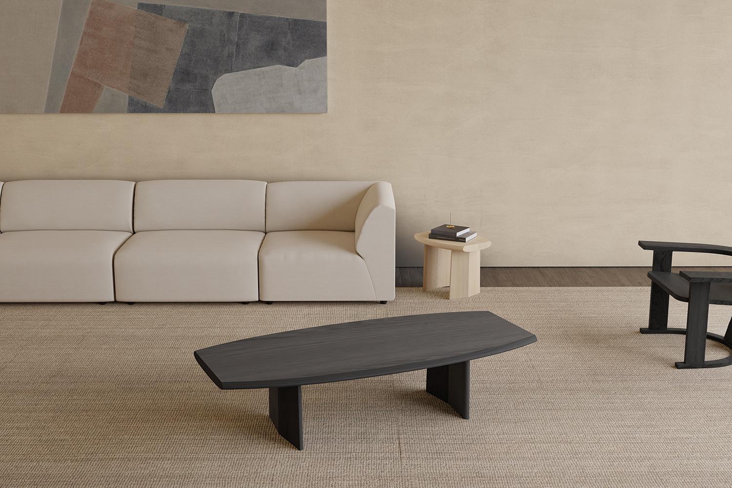 Peana Coffee Table, Bench in Black Tinted Solid Wood Finish by Joel Escalona

Peana, which in English translates to base or pedestal, is a series of tables and different surfaces inspired by the idea of creating worthy furniture pieces to place and