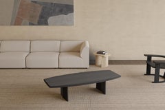 Peana Coffee Table, Bench in Black Tinted Solid Wood Finish by Joel Escalona
