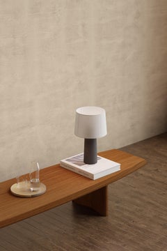 Peana Low Coffee Table, Bench in Red Tinted Wood Finish by Joel Escalona