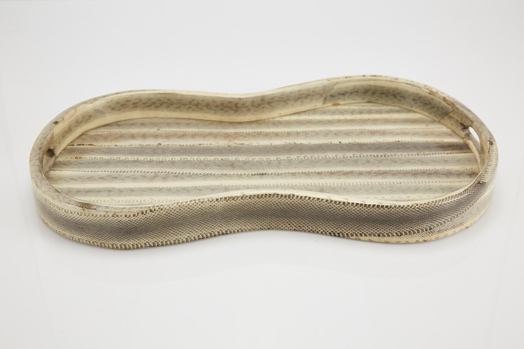Peanut Shaped Snakeskin Serving or Dresser Tray 3