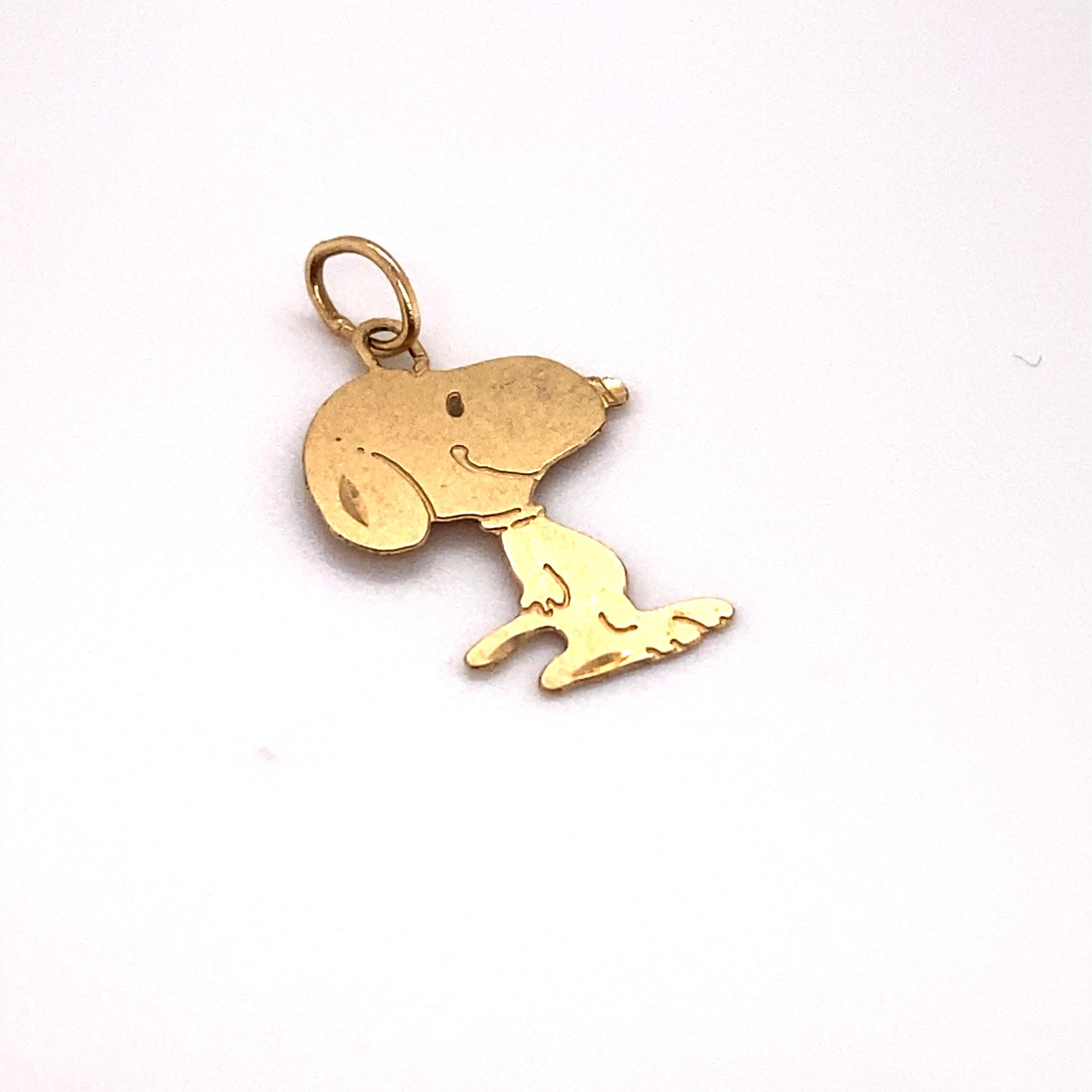 solid gold snoopy charm