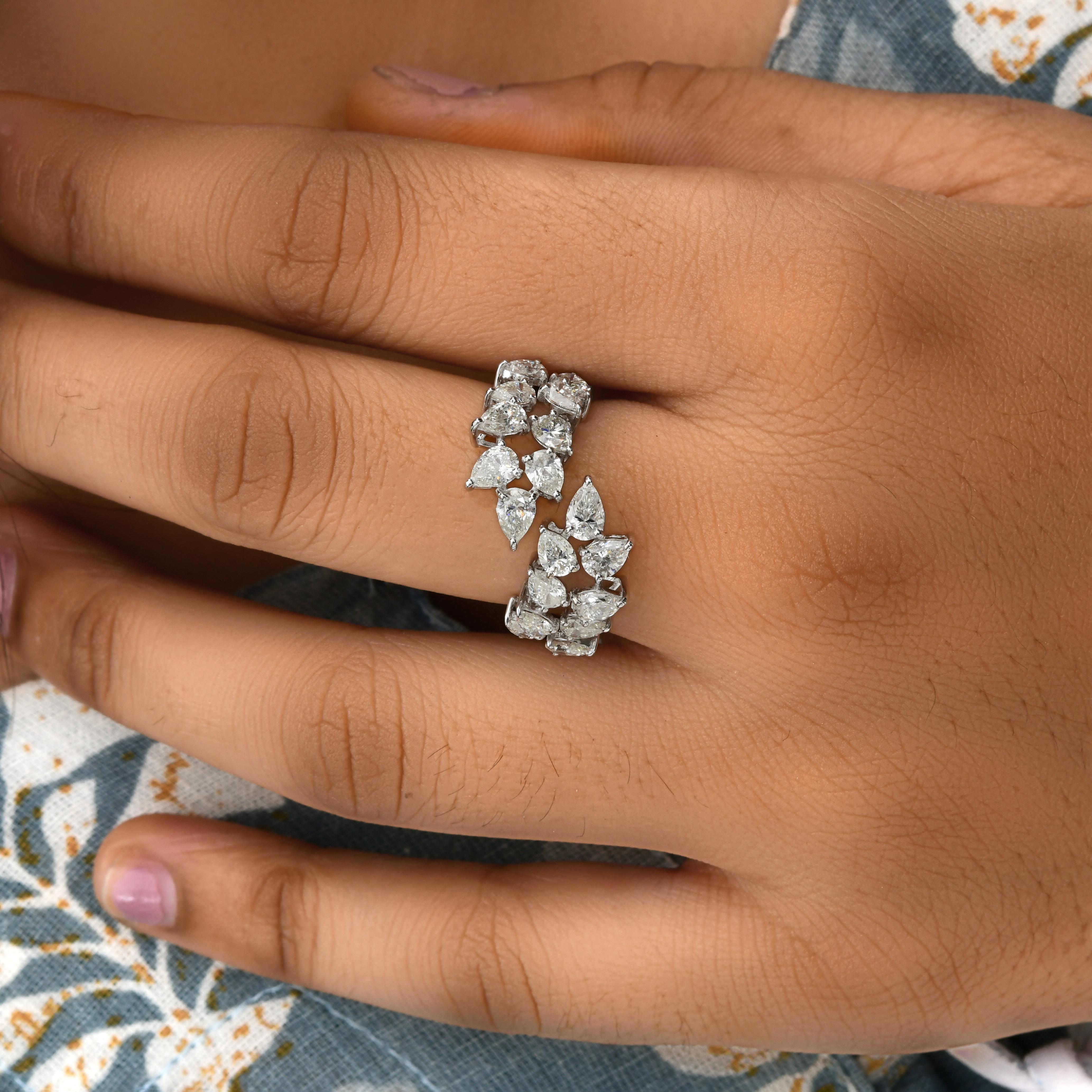 in vendita:  Anello nuziale aperto con diamante Pear 2.68Ct SI/HI in oro bianco 14K Tutte le tariffe pagate 2