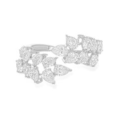 Anello nuziale aperto con diamante Pear 2.68Ct SI/HI in oro bianco 14K Tutte le tariffe pagate