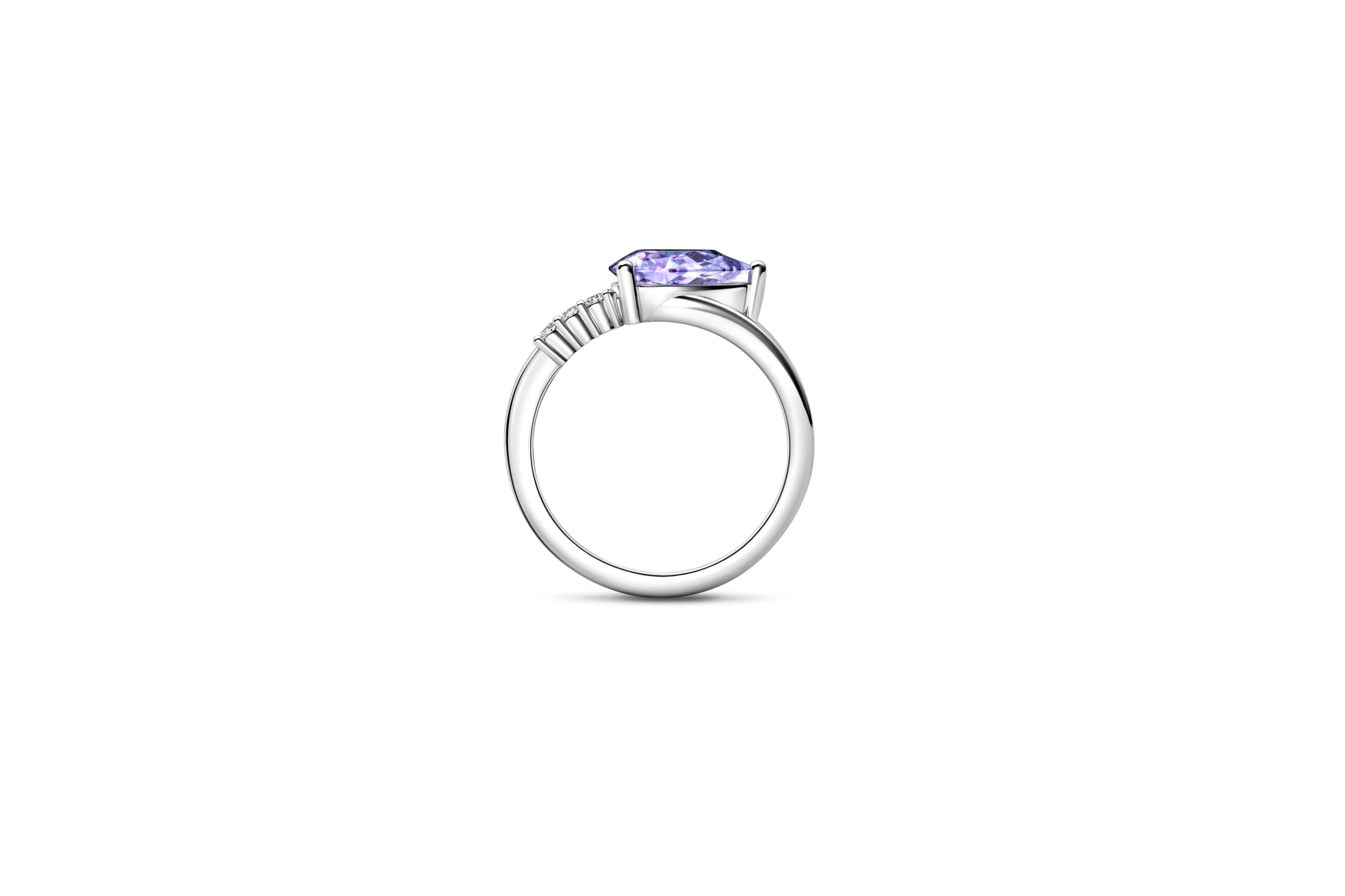 For Sale:  Pear amethyst 14k gold ring. 5