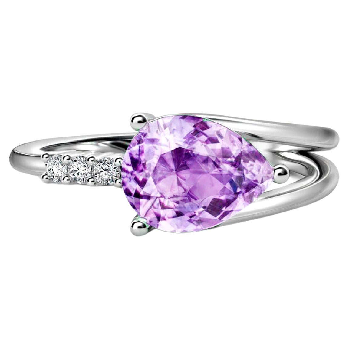 Pear amethyst 14k gold ring.