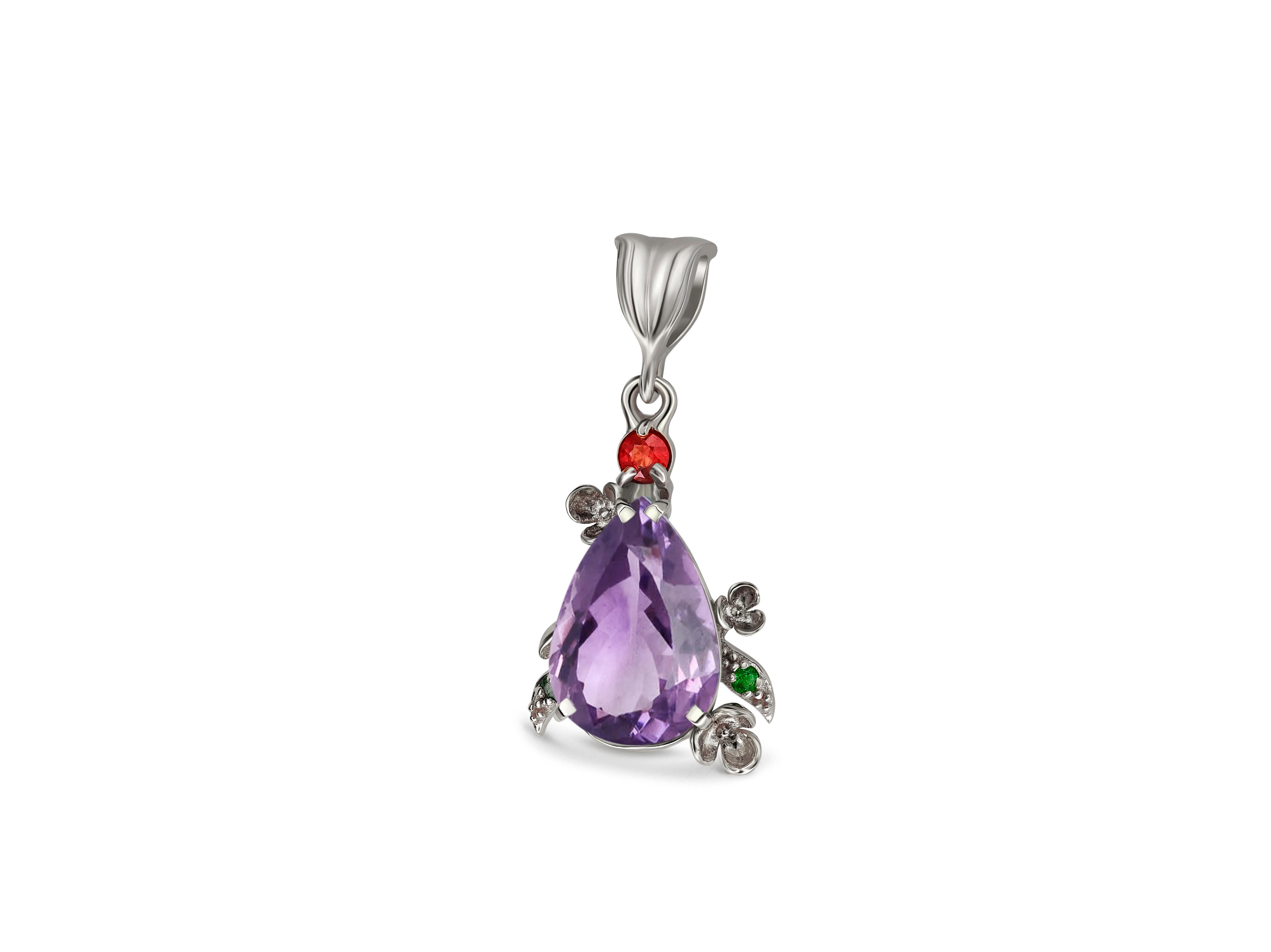 Pendentif poire en améthyste en vente 1