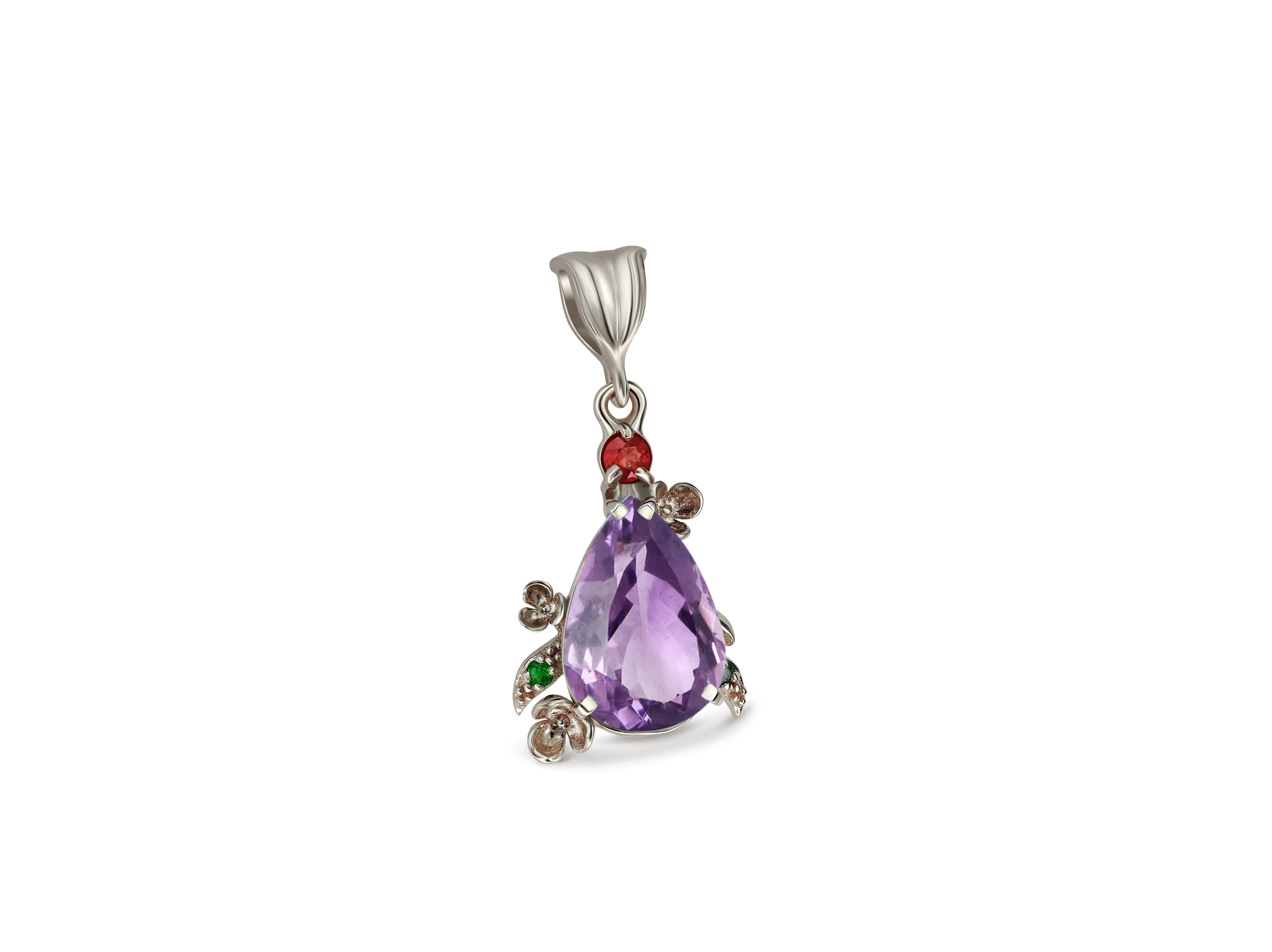 Pendentif poire en améthyste en vente 2