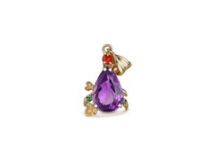 Pendentif poire améthyste en or 14 carats