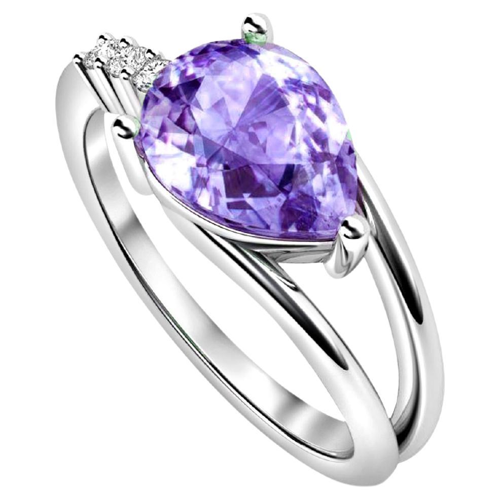 Pear amethyst ring