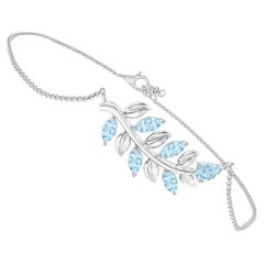 Bracciale Branch con acquamarina pera e marquise da 0,72ct in oro bianco 14K