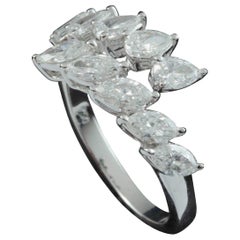 Pear and Marquise Diamond Crossover Ring in 18 Karat Gold