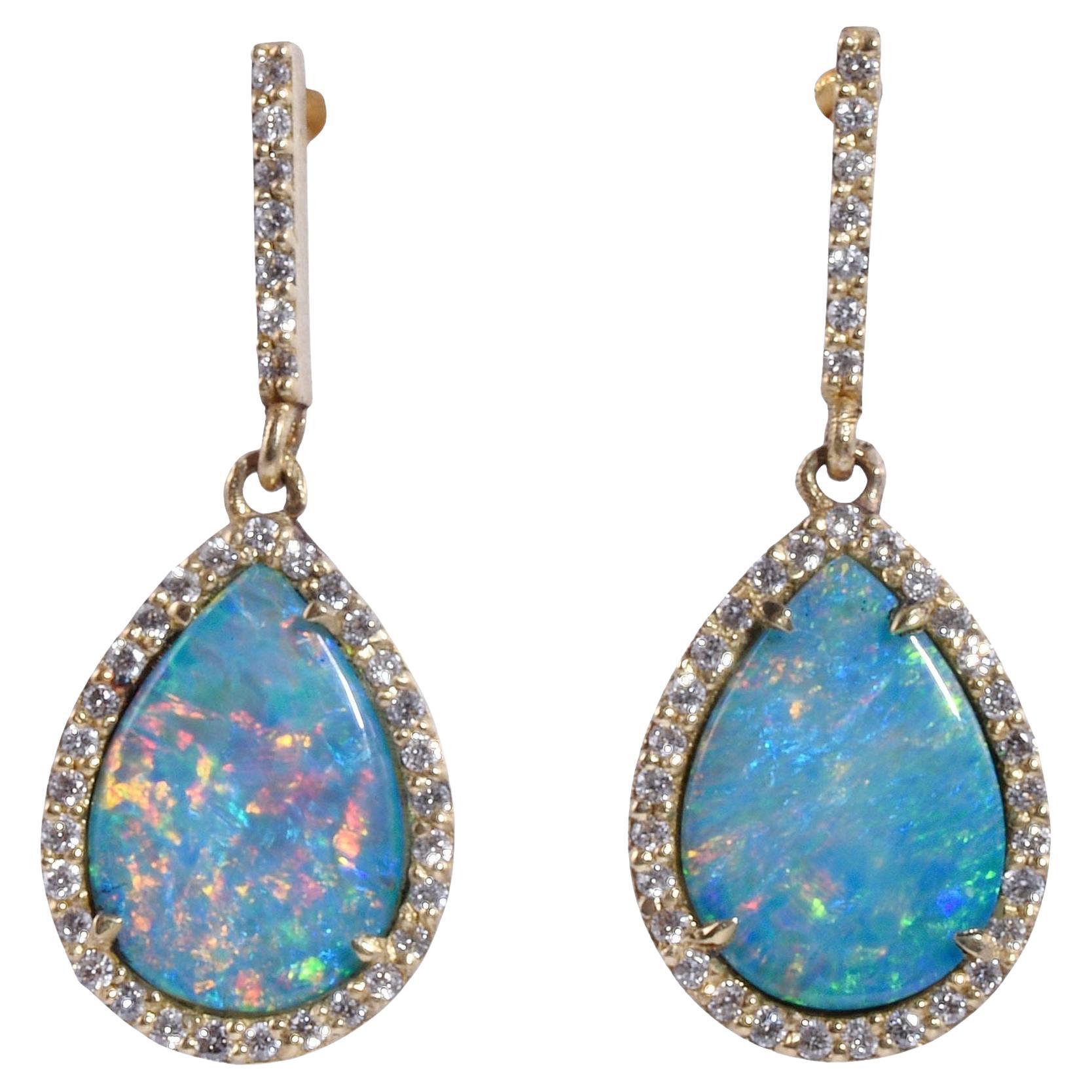 Buccellati Leaf Opal Drop Earrings at 1stDibs