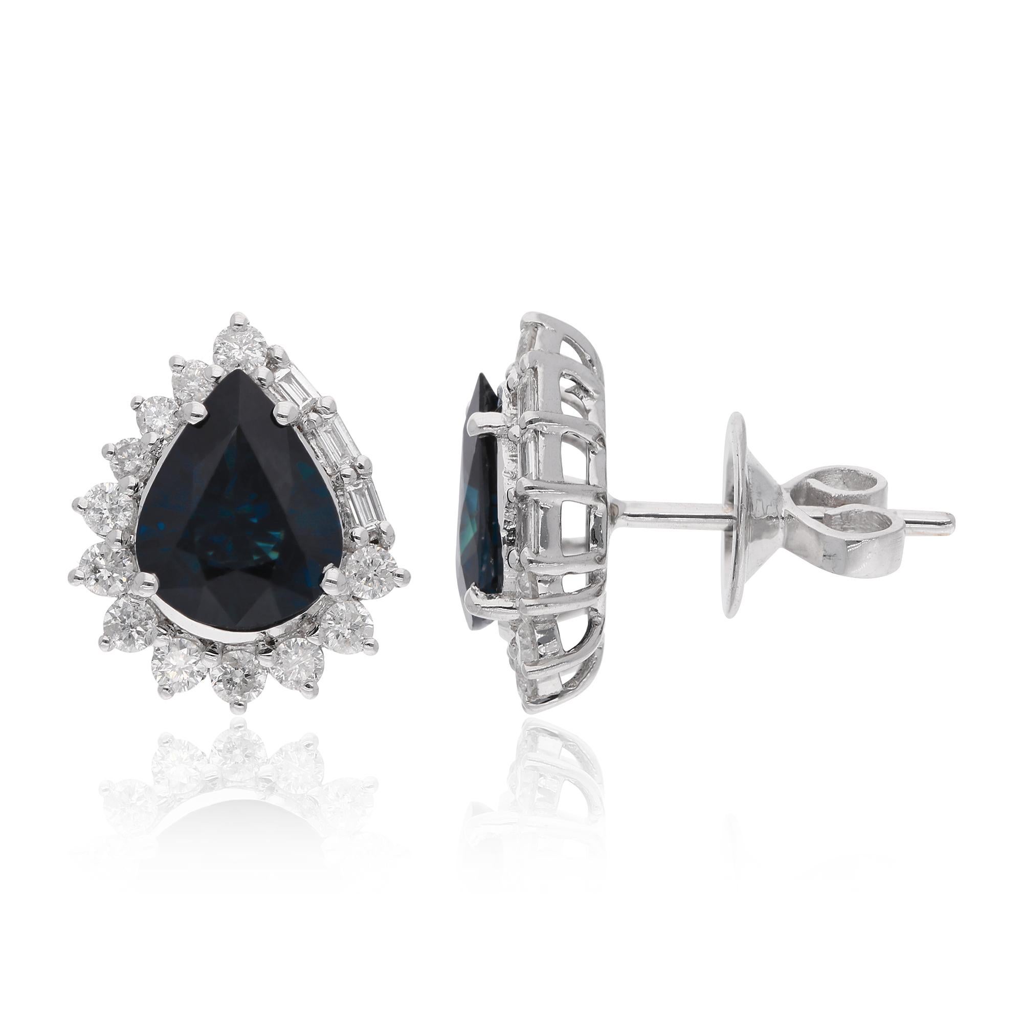 Item Code :- SEE-12830
Gross Wt. :- 4.39 gm
18k Solid White Gold Wt. :- 3.57 gm
Natural Diamond Wt. :- 0.65 Ct. ( AVERAGE DIAMOND CLARITY SI1-SI2 & COLOR H-I )
Blue Sapphire Wt. :- 3.44 Ct.
Earrings Size :- 13 x 11 mm approx.


✦