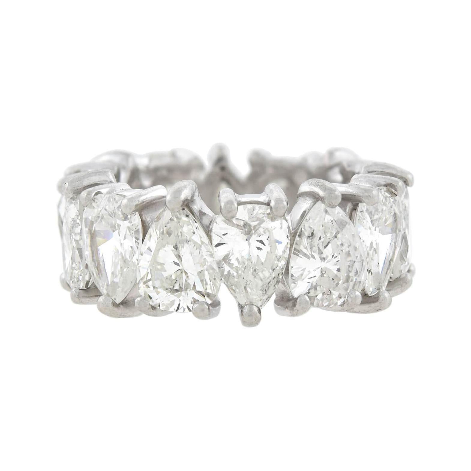 Pear Brilliant Cut Diamond Eternity Band 7.56ctw For Sale