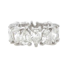 Fascia per l'eternità con diamanti taglio pera e brillante 7,56ctw