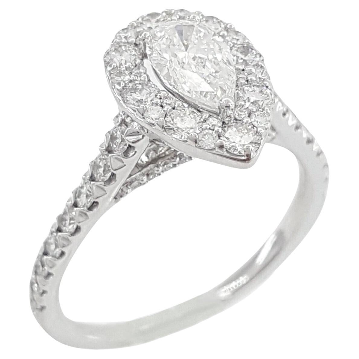 Pear Shaped Diamond Halo Engagement Ring at 1stDibs | pear shaped halo ...