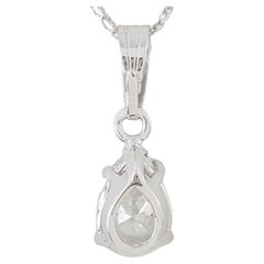 GIA Certified 1.00 Carat Pear Cut Diamond E Color VVS1 Clarity Pendant