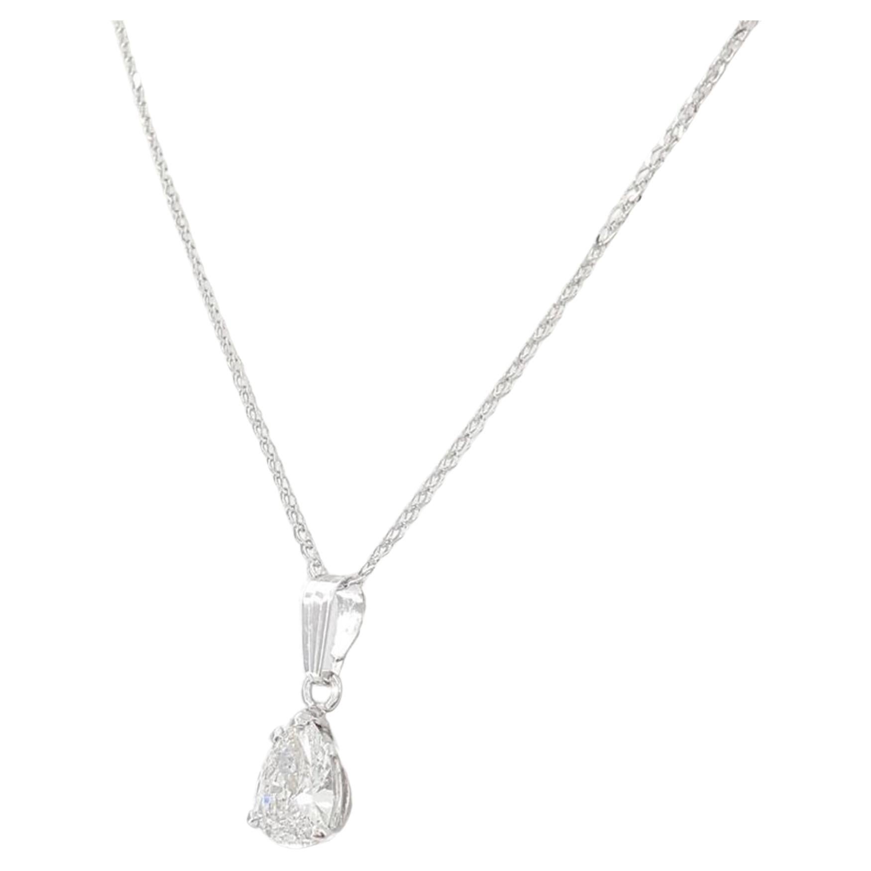 Contemporain Pendentif certifié GIA, diamant taille poire de 1,00 carat, couleur F, pureté VVS2 en vente