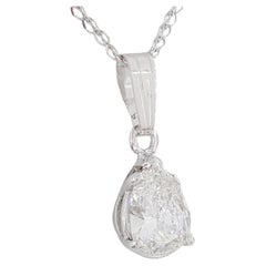 GIA Certified 1.00 Carat Pear Cut Diamond F Color VVS2 Clarity Pendant