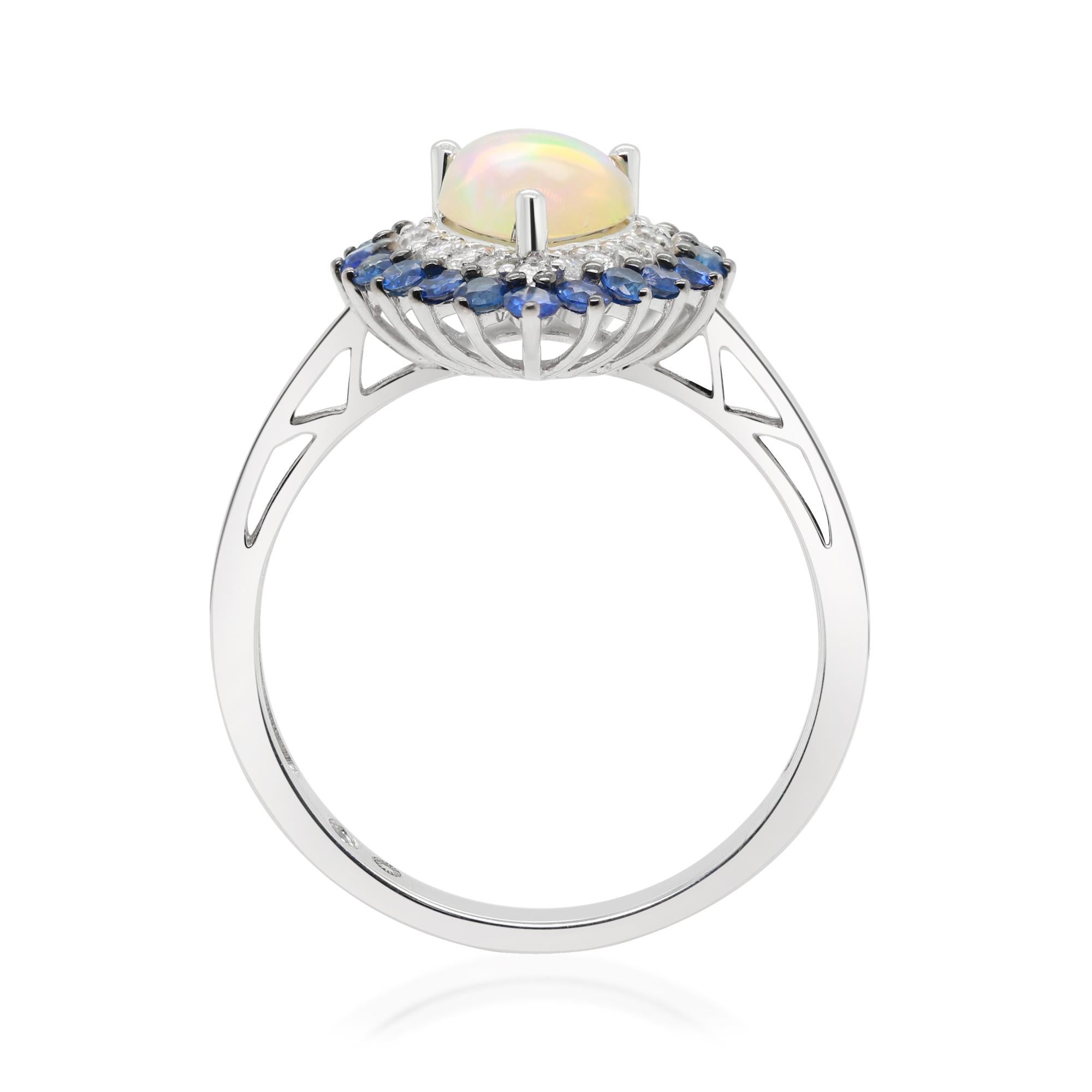 diamond ring with opal accents