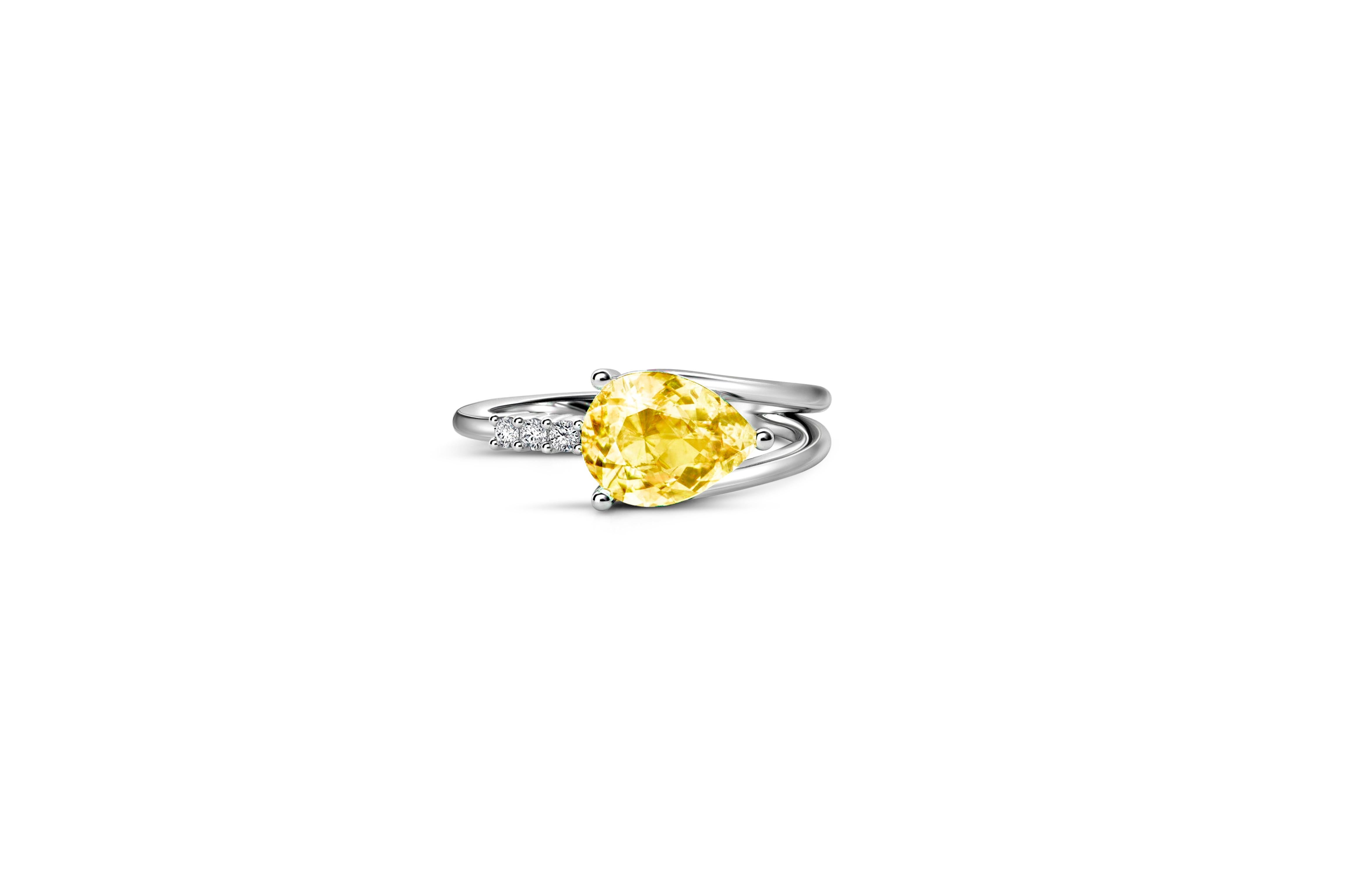 For Sale:  Pear citrine 14k gold ring. 3
