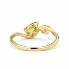 Pear citrine and pearl 14k gold ring