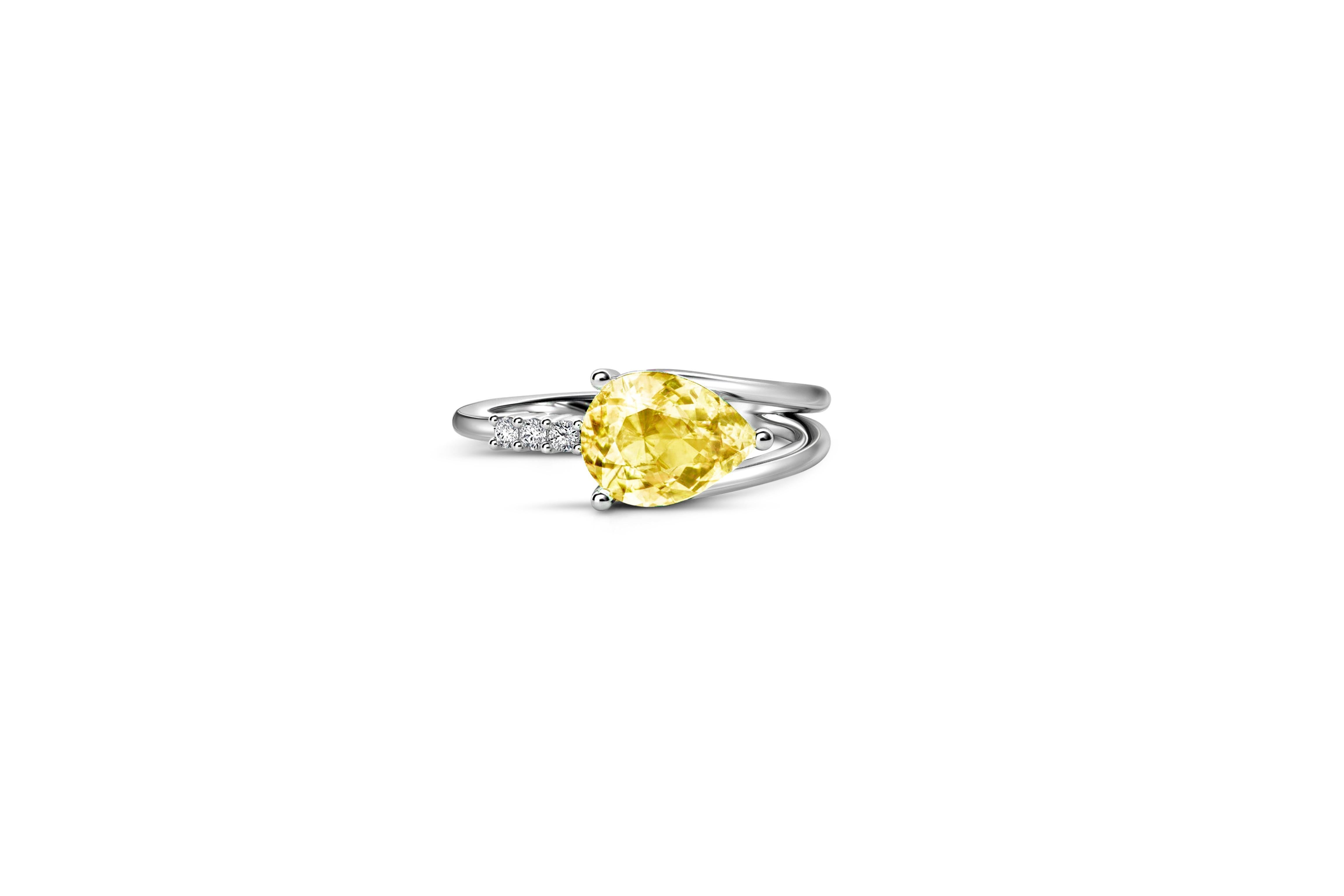 Im Angebot: Ring mit Birne und Citrin () 2