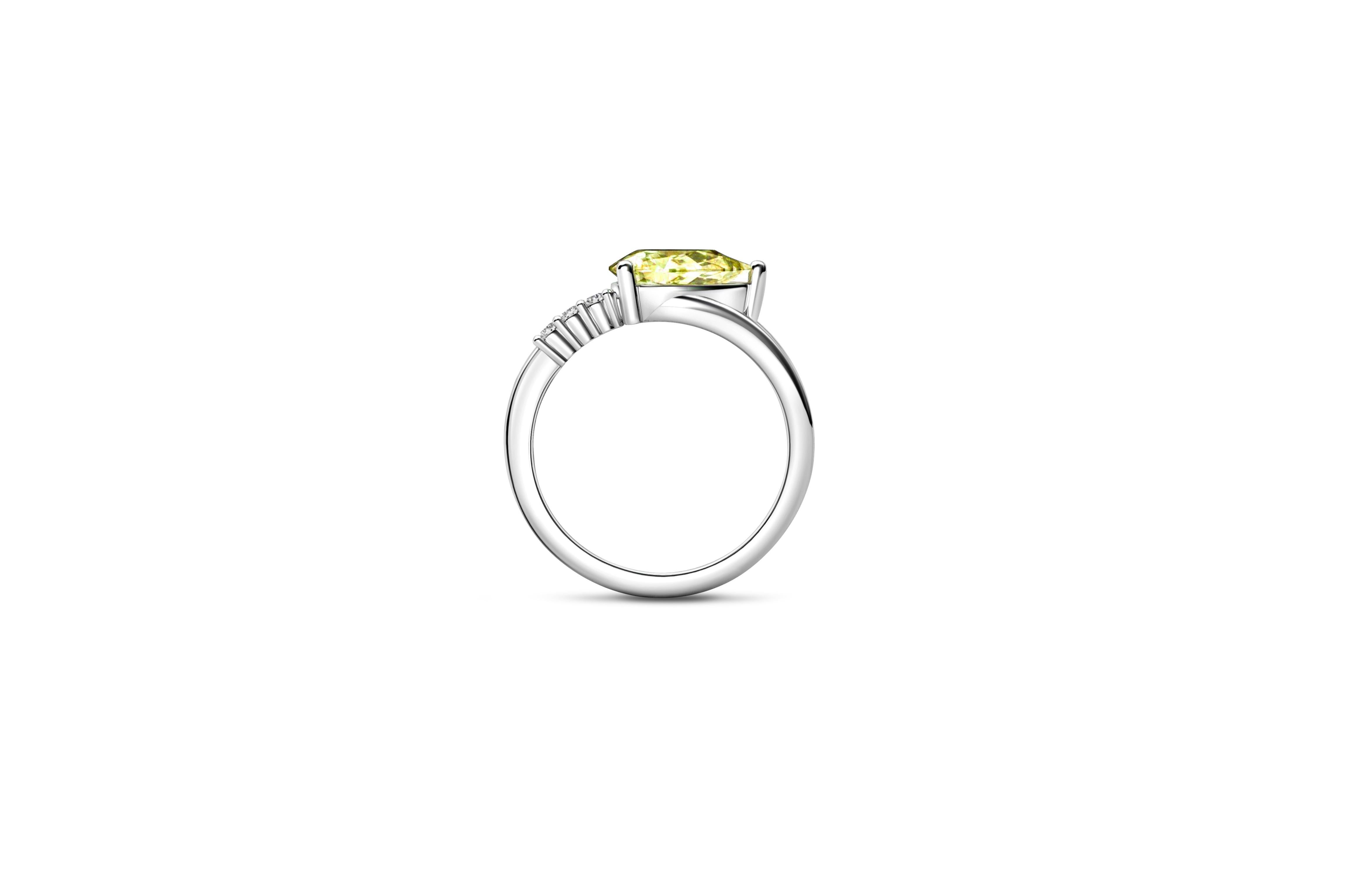 Im Angebot: Ring mit Birne und Citrin () 4