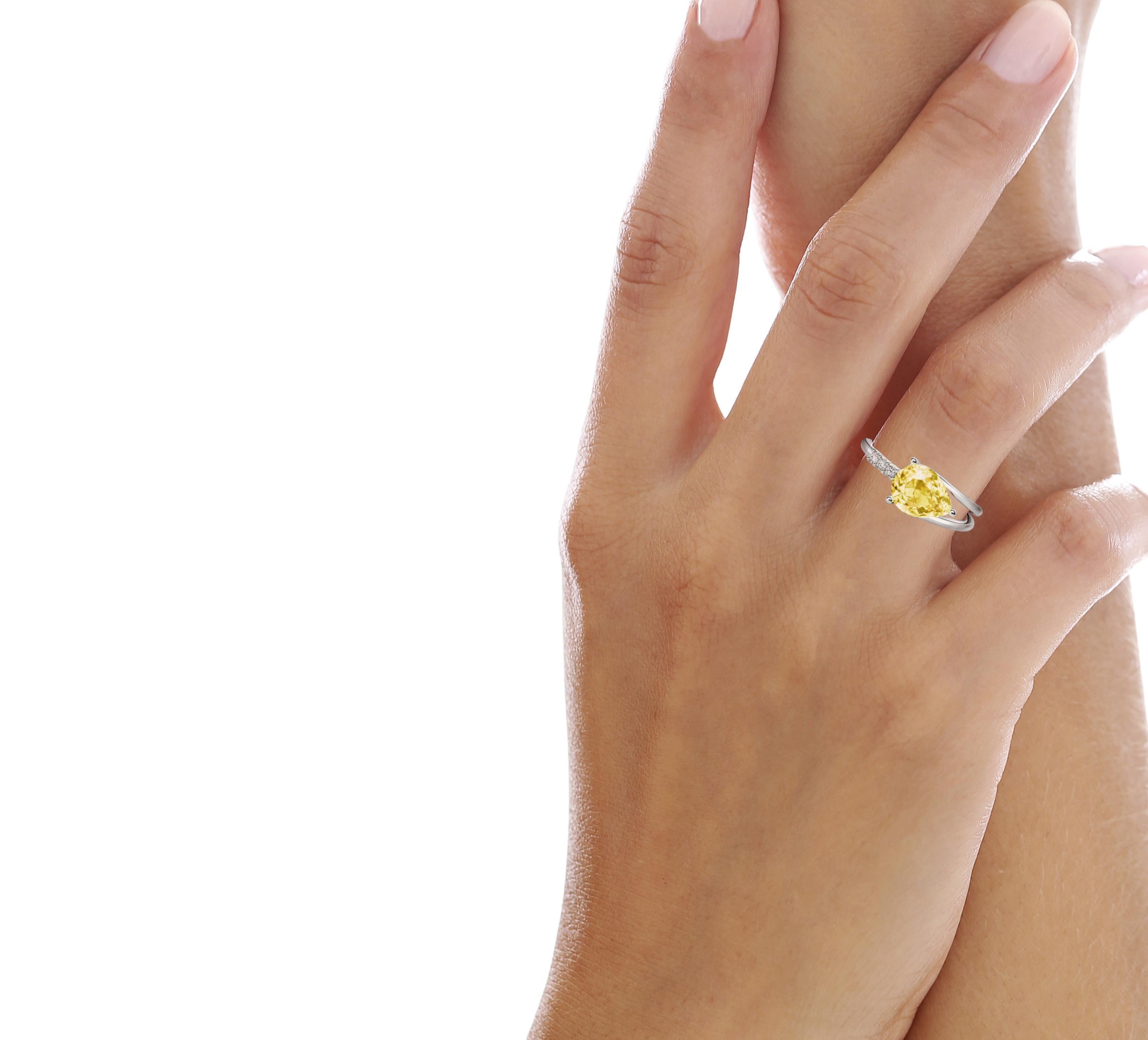 Im Angebot: Ring mit Birne und Citrin () 5