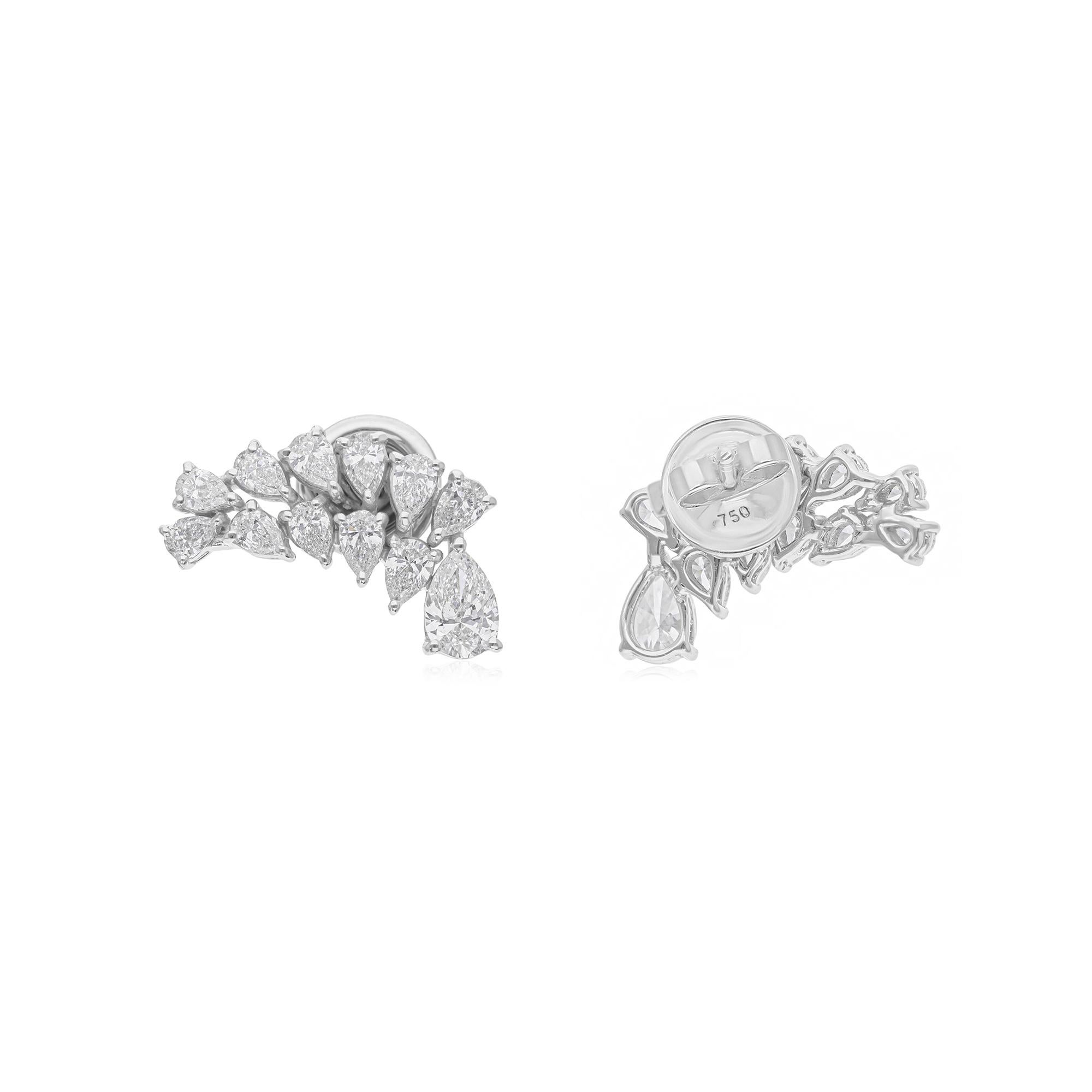 Birnen-Cluster 1,71 Karat SI/HI Diamant-Ohrstecker-Ohrringe 18 Karat Weißgold im Zustand „Neu“ im Angebot in Diera, Dubai