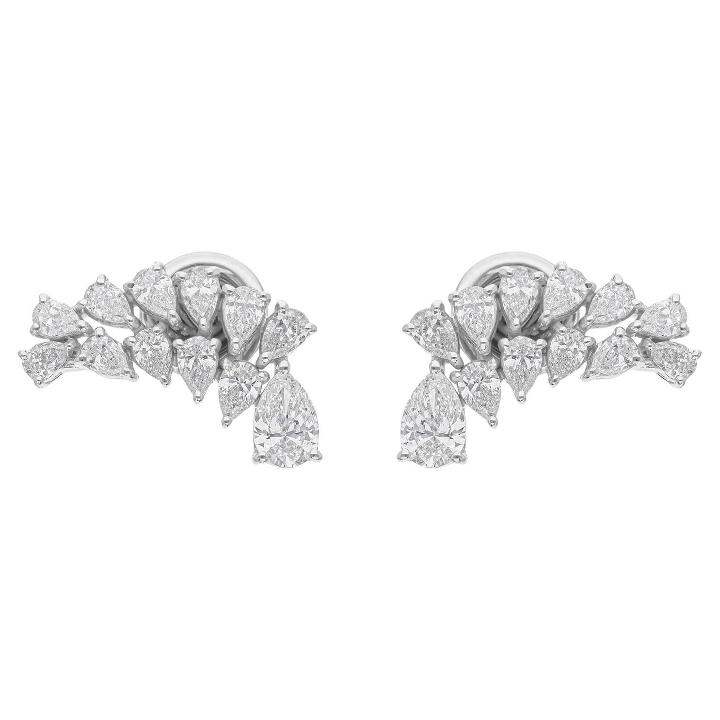Birnen-Cluster 1,71 Karat SI/HI Diamant-Ohrstecker-Ohrringe 18 Karat Weißgold im Angebot