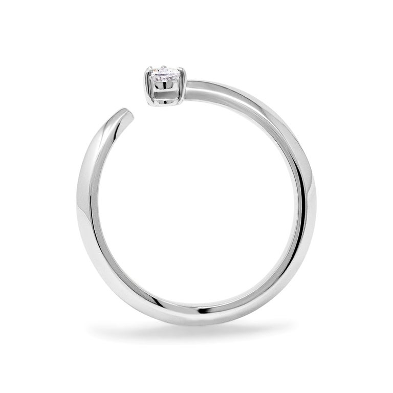 Customizable GIA Certified 0.22 Carat PearCut White Diamond 18k White