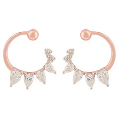 Spectrum Jewels 0.88Ct SI/H Pear Diamond 14 Karat Rose Gold Stud Earrings